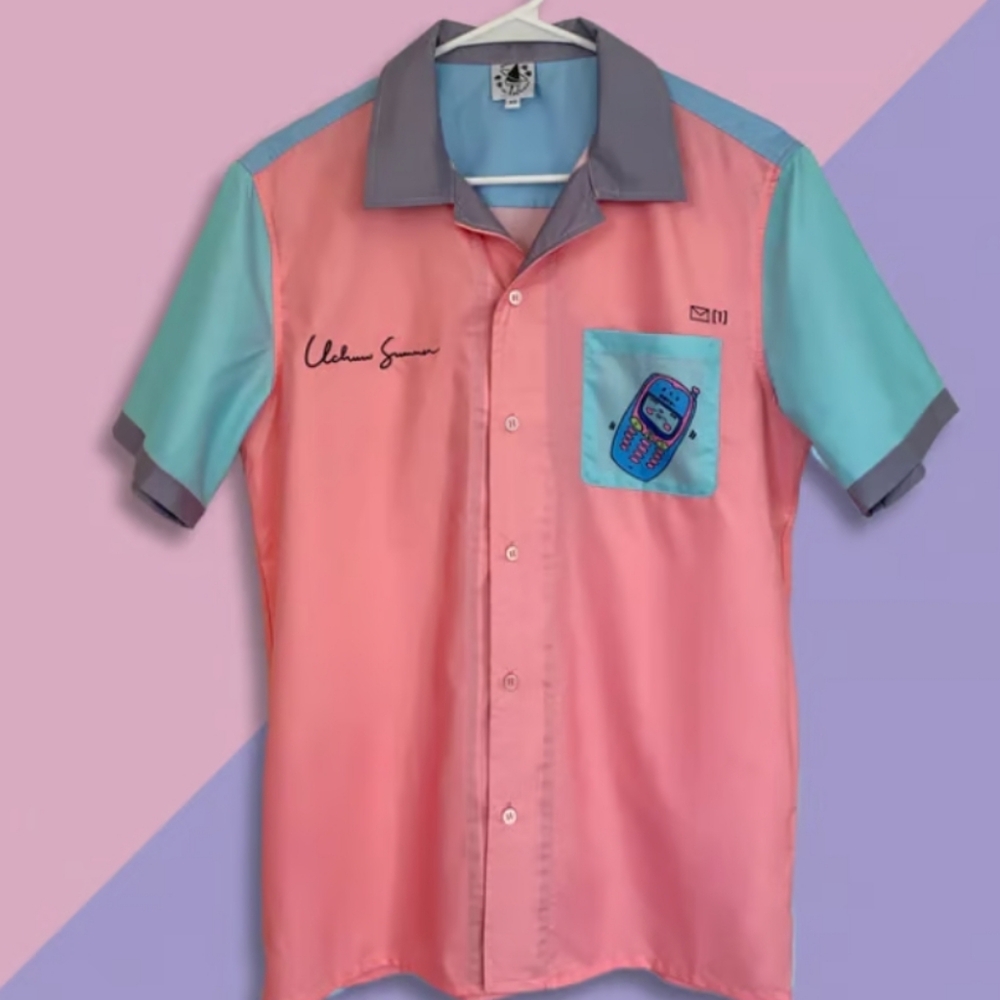 Rare! Uchuu Summer Angel Bowling Shirt | Anime Fashion | Size: XL
